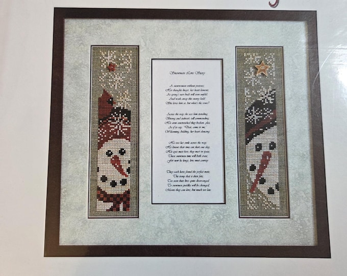 Something In Common Snowman Love Story Cross Stitch Pattern. FREE SHIPPING. Good Condition