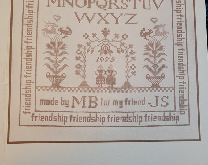 Vintage The Sewing Bird Friendship Sampler Cross Stitch Pattern. Used Condition. Free Shipping.