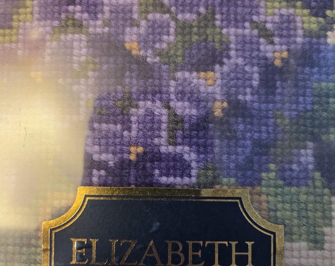 Elizabeth Bradley Posy of Violets Luxury Mini Needlepoint Canvas Kit. 10 Mesh 6"x6". Preowned Estate Sale Like New Condition. Free Shipping.