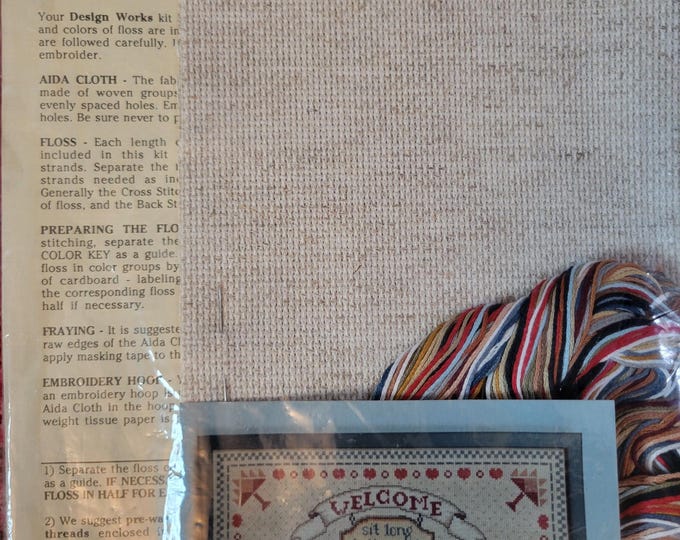 Design Works Sit Long Counted Cross Stitch Kit. FREE SHIPPING. Older Condition.