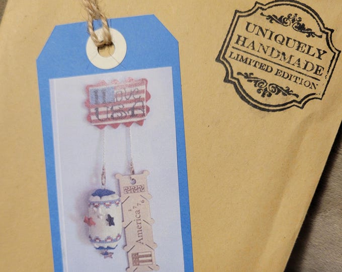 Uniquely Handmade I Love USA Cross Stitch Pattern Kit. Free SHIPPING.
