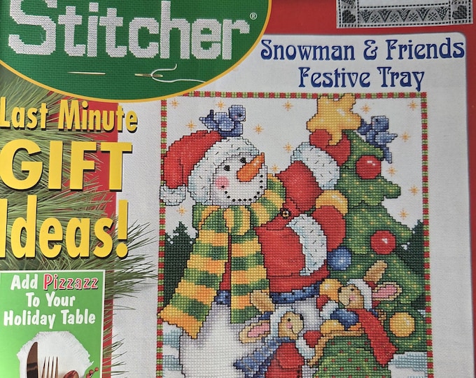 The Cross Stitcher Magazine December 2001. Free Shipping.Used Condition looks like little water damage but 100% usable.