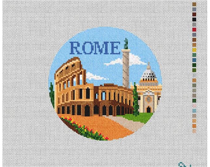 Rome Needlepoint Canvas. 18 Mesh 5" Round. New Condition. Free Shipping.