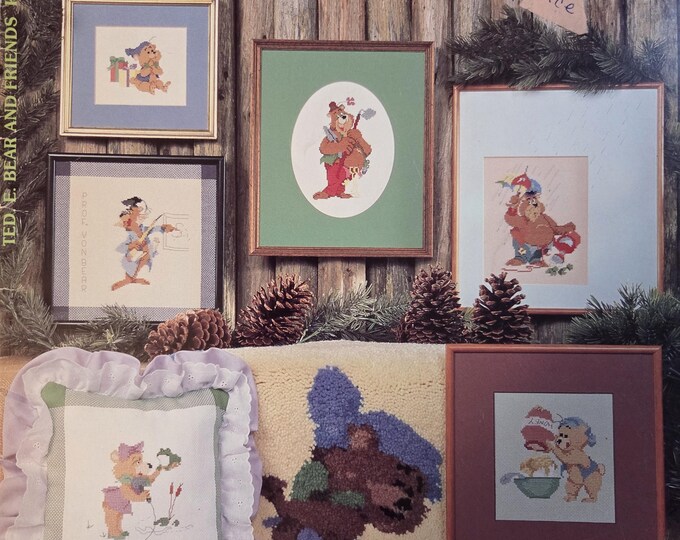 Ted E Bear and Friends Cross Stitch Pattern. Free SHIPPING. Preowned Used Condition.