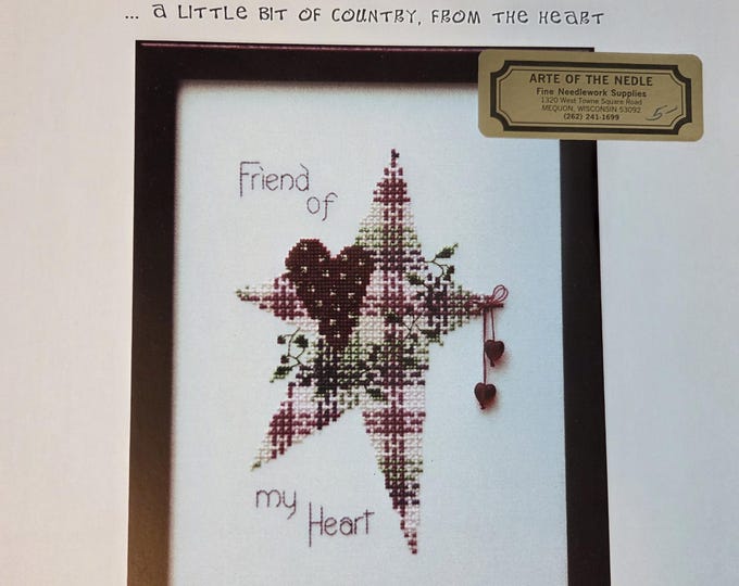 Lavender Wings Friend of my Heart Cross Stitch Pattern. Free Shipping. Used Condition.