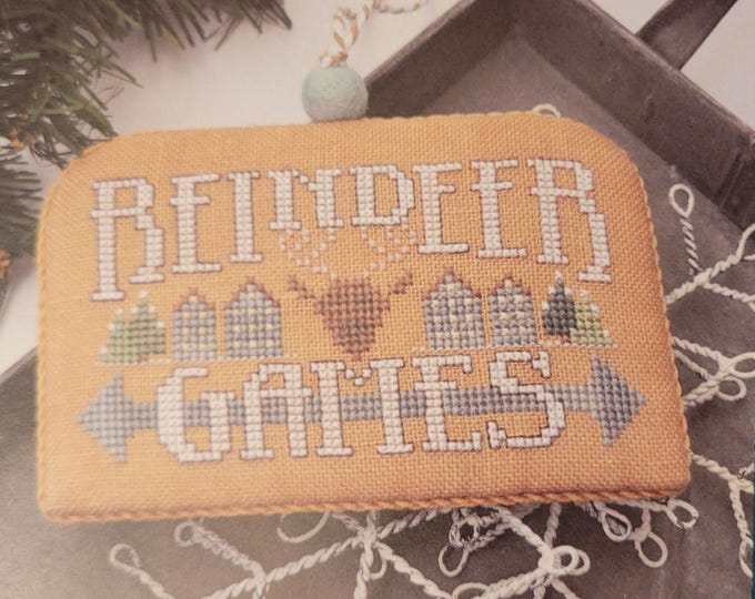 Hands On Design Reindeer Games Cross Stitch Pattern. FREE SHIPPING.