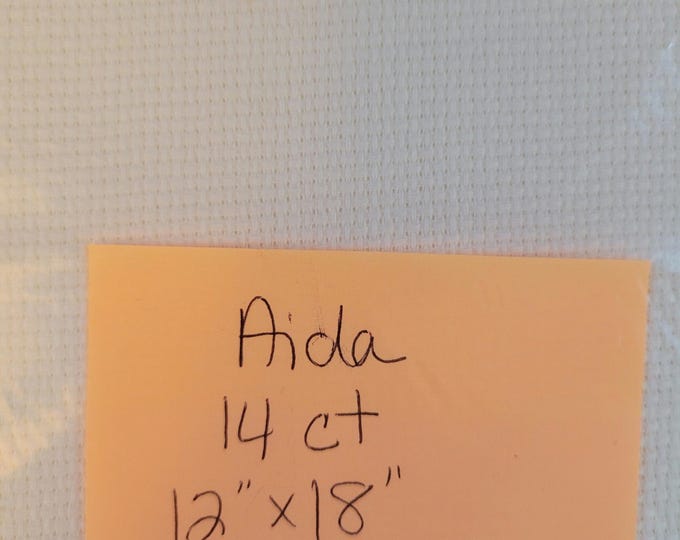 Aida Cloth 14 ct 12"x18" white. FREE SHIPPING.