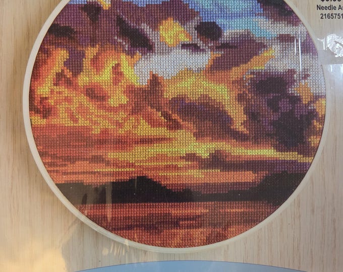 Leisure Arts Colored Sky Counted Cross Stitch Kit. FREE SHIPPING. Good Condition.