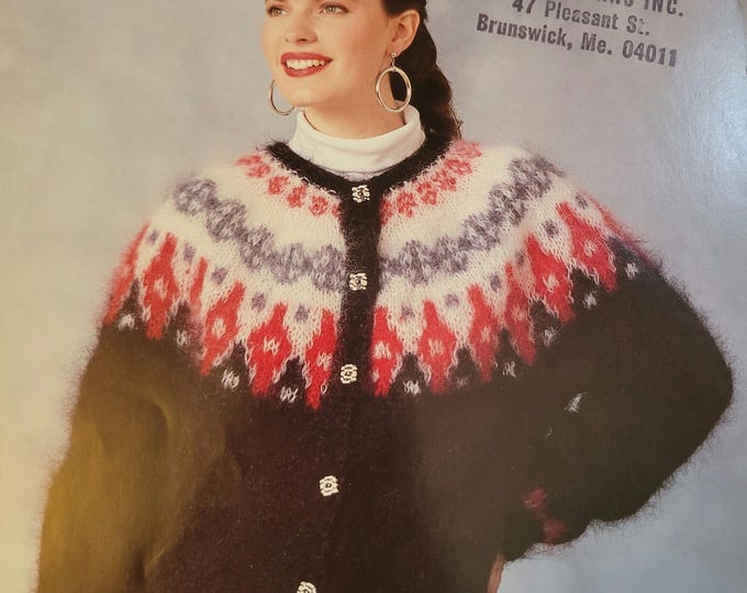 Ironstone Geometric Patterned Cardigan & Pullover Knit Pattern Style 656. Free Shipping. Vintage Condition.