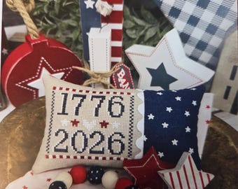 Primrose Cottage 1776-2026 Cross Stitch Pattern. Free Shipping. New Condition.