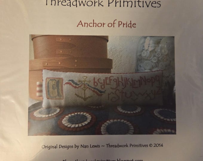 Threadwork Primitives Anchor of Pride Cross Stitch Pattern. FREE SHIPPING. Good Condition