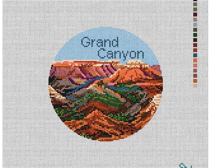 Grand Canyon Needlepoint Canvas. 18 Mesh 5" Round. New Condition. Free Shipping.