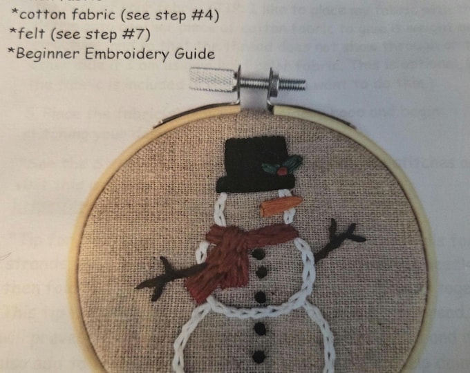 Thread Unraveled Snowman Ornament Embroidery Kit. FREE SHIPPING. New Condition.