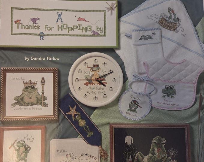 Jeanette Crews Frog Wild Cross Stitch Pattern - FREE SHIPPING. Used Condition