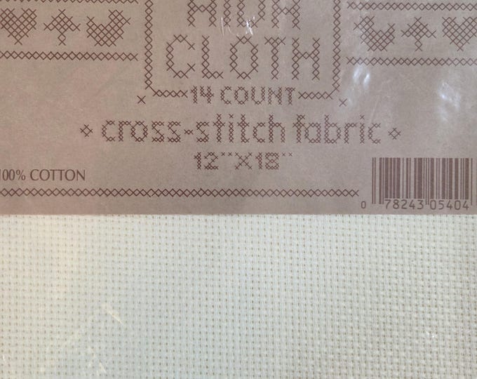 Super Value Aida Cloth 14 ct 12"x18" ecru. FREE SHIPPING.