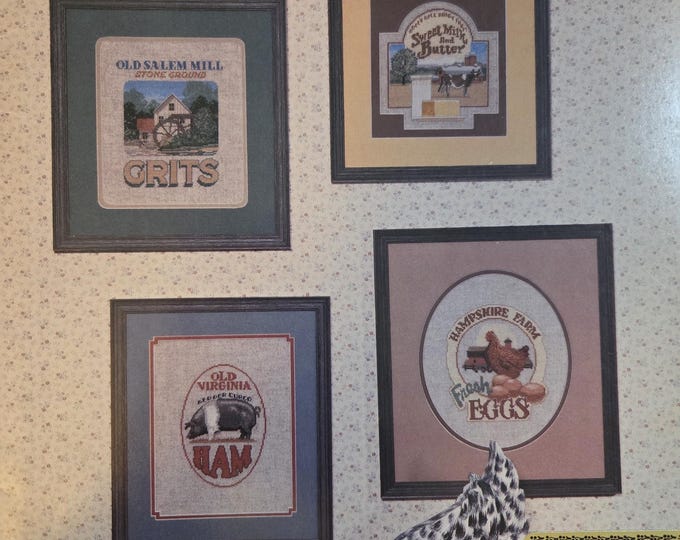 Country Cross Stitch Crates & Sacks 3 Cross Stitch Pattern. FREE SHIPPING. Used Condition.