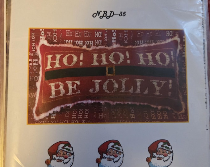 Needle Bling Designs Ho Ho Ho Cross Stitch Pattern includes 30ct 13x17 Liberty Linen. Free Shipping. Good Condition.
