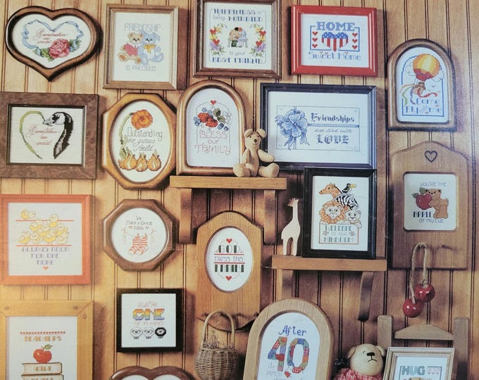 Vintage Leisure Arts -  Cross Stitch Pattern Book - Short and Sweet Sayings #3. FREE SHIPPING.