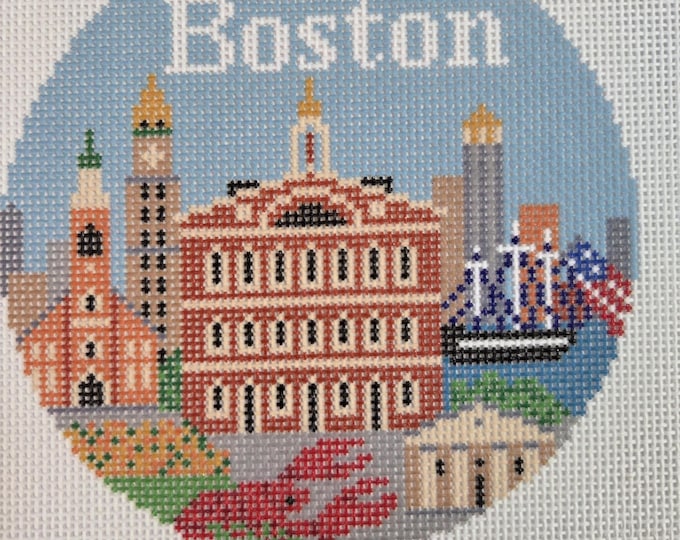 Boston Needlepoint Canvas. 18 Mesh 5" Round. New Condition. Free Shipping.