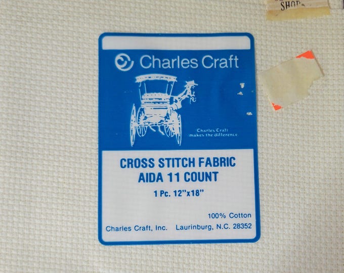 Charles Craft Aida Cloth 11ct 12"x18" off white. FREE SHIPPING.