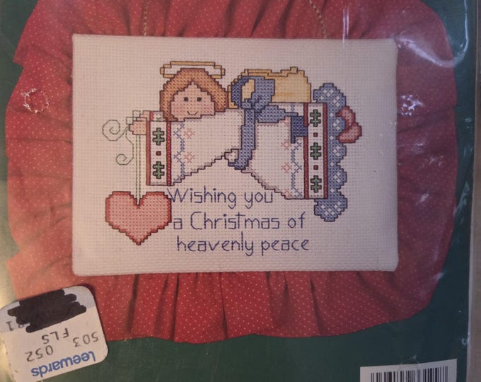 Bucilla Heavenly Peace Pillow/Picture Counted Cross Stitch Kit. FREE SHIPPING. Older Taped Package Condition.