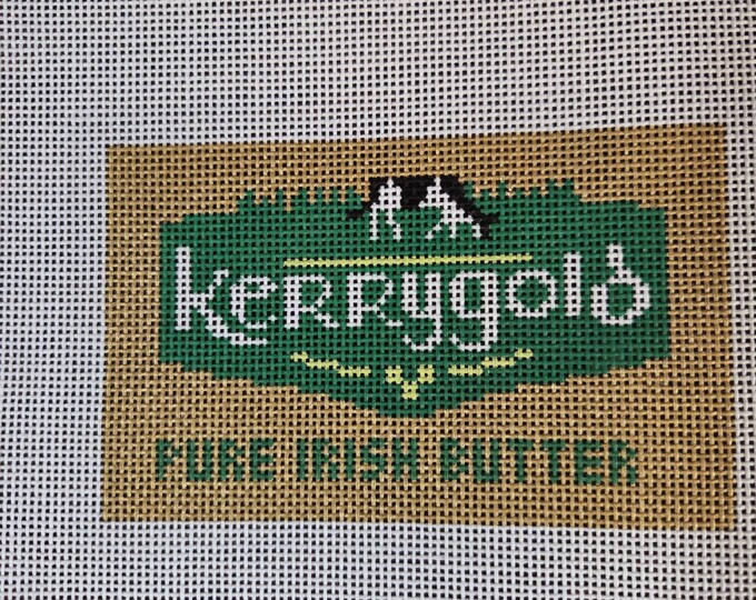Jessica Tongel Irish Butter Needlepoint Canvas 18# 4.5"x3.". Preowned Estate Sale Good Cond.