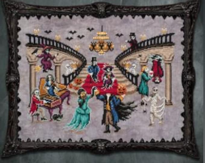 Lola Crow The Ghostly Ball Cross Stitch Pattern. 172wx122h. New.  Free Shipping.