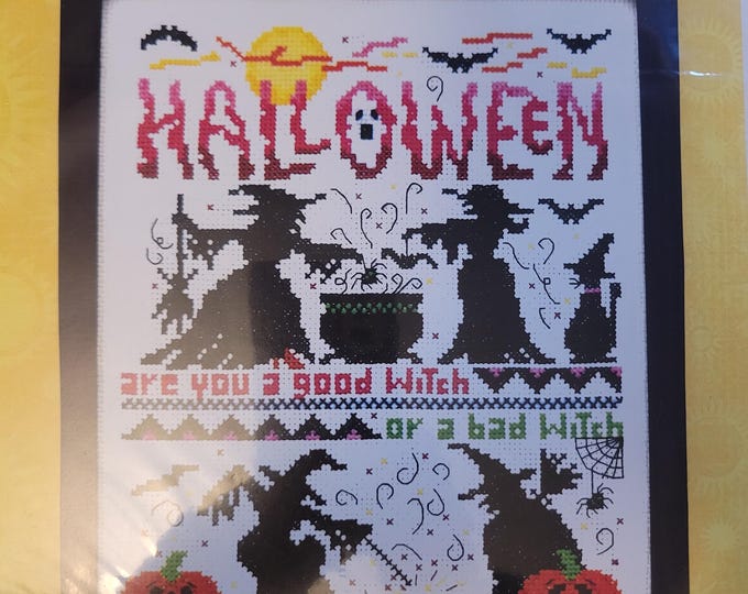 Bobbie G Designs Good Witch - Bad Witch Cross Stitch Pattern. Free Shipping. Good Condition.