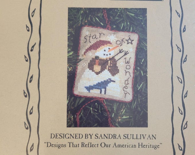 Homespun Elegance 2004 Snowman Ornament Star of Wonder Cross Stitch Pattern. Free Shipping. Used Condition