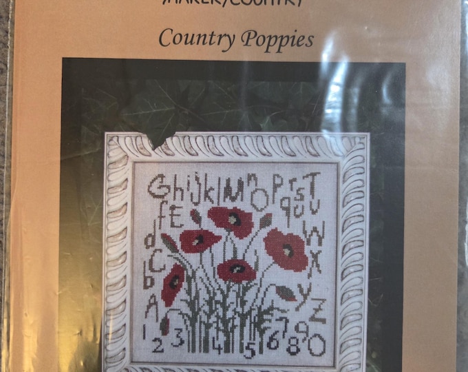 Cedar Hill Country Poppies Cross Stitch Pattern. FREE SHIPPING. Good Condition.
