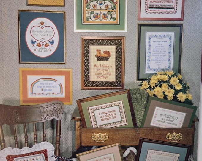 Sue Hillis Samplers n Sayings Cross Stitch Pattern - FREE SHIPPING. Preowned Used Older Condition.