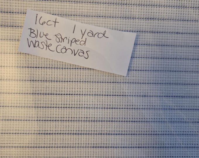 Blue Striped Waste Canvas 16ct 1 yard. FREE SHIPPING.