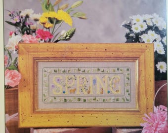 Elizabeths Designs Spring Flower Sampler Cross Stitch Pattern - FREE SHIPPING. Good Condition.
