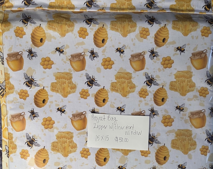 15x15 Bees Project Bag. Preowned Purchased But Not Used. New Condition. Free Shipping.