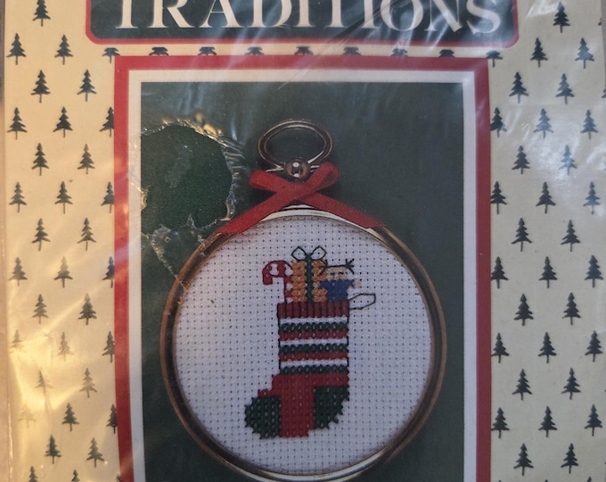Traditions Stocking Counted Cross Stitch Kit. FREE SHIPPING. Older Condition.