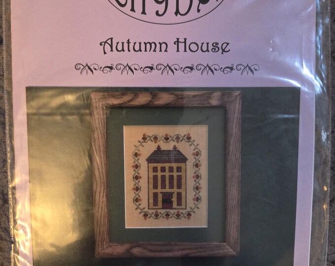 Lilybet Autumn House Cross Stitch Pattern. Free Shipping. Good Condition. Buttons Included.