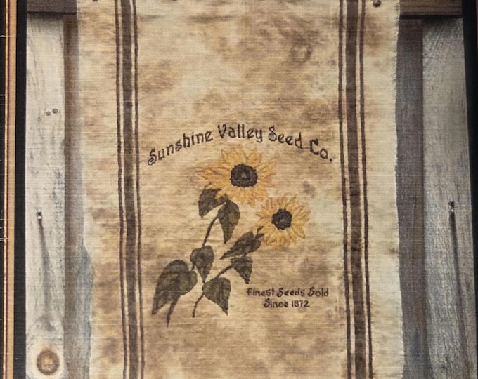 Kanikis Prims & Whims Sunflower Feed Seed Sack Cross Stitch Pattern.  FREE SHIPPING. Good Condition.