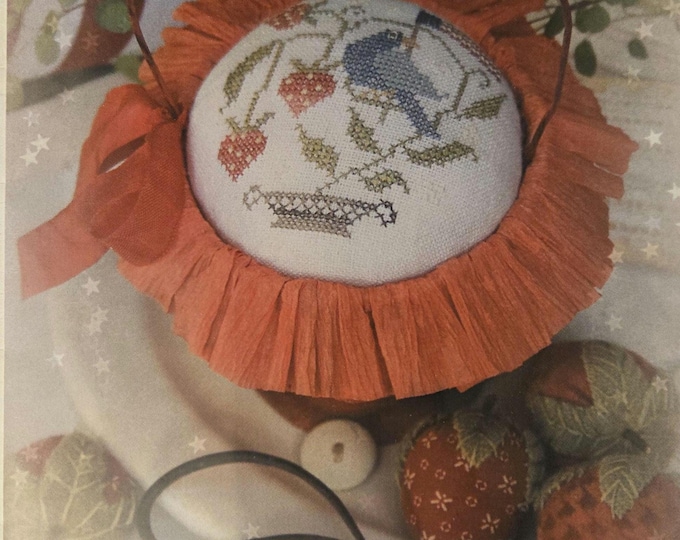 With Thy Needle & Thread Strawberries Stripes Cross Stitch Pattern. FREE SHIPPING. Good Condition.