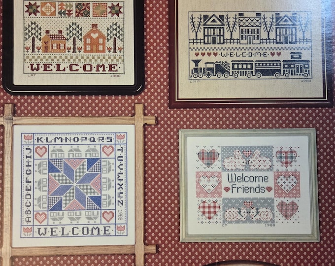American School of Needlework Welcomes Cross Stitch Pattern. FREE SHIPPING. Preowned Used Condition.