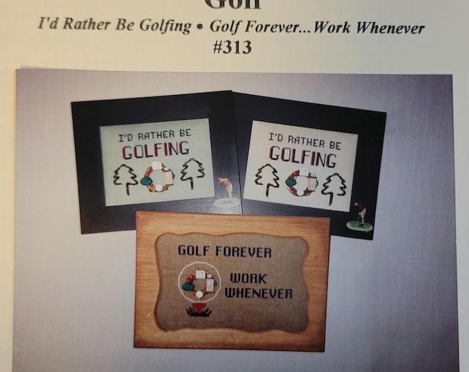Nancys Needles Golf Cross Stitch Pattern. FREE SHIPPING.