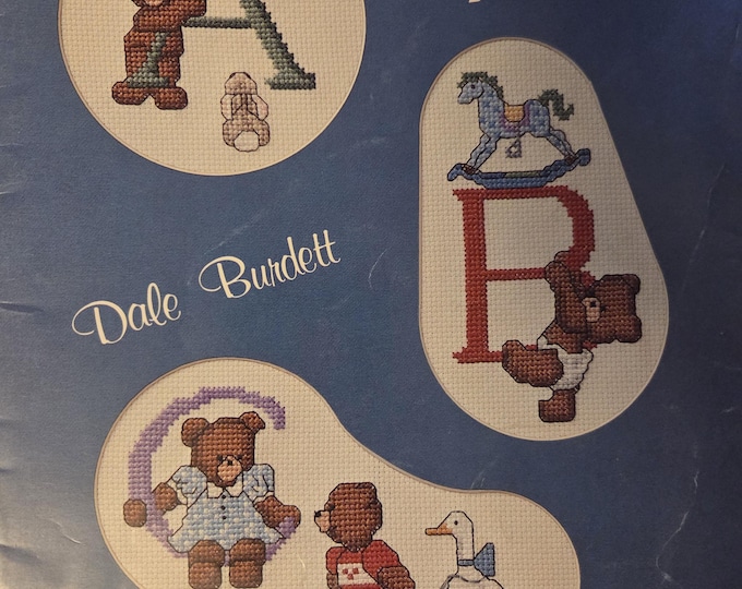 Dale Burdett Teddys Alphabet Cross Stitch Pattern - FREE SHIPPING. Used Condition
