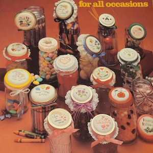 Leisure Arts Jar Lids For All Occasions Cross Stitch Pattern. Quick and Easy Gifts To Make- FREE SHIPPING