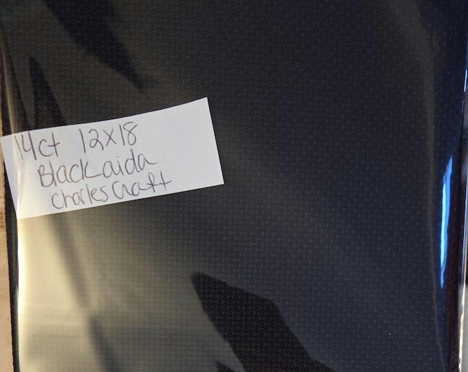 Charles Craft Aida Cloth 14ct 12"x18" Black. FREE SHIPPING.