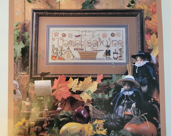 Bush Happy Thanksgiving Cross Stitch Pattern. FREE SHIPPING. Used Condition.