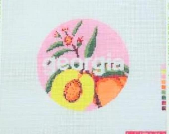 Georgia 4inch Round 18 Mesh Needlepoint Canvas. FREE SHIPPING. New Condition. Lucky Lotus Design.