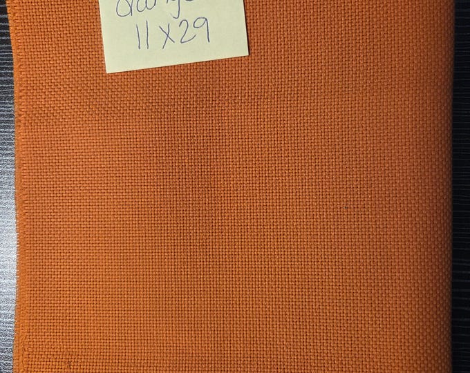 28ct 11"x29" Orange Linen.FREE SHIPPING.