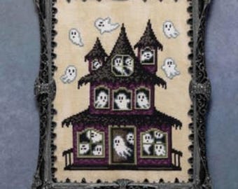 PREORDER Lola Crow Happy Haunting Cross Stitch Pattern. 91wx112h. Avail After Aug 25. New.  Free Shipping.