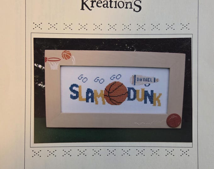 Poppy Kreations Slam Dunk Cross Stitch Pattern. FREE SHIPPING. Used Condition