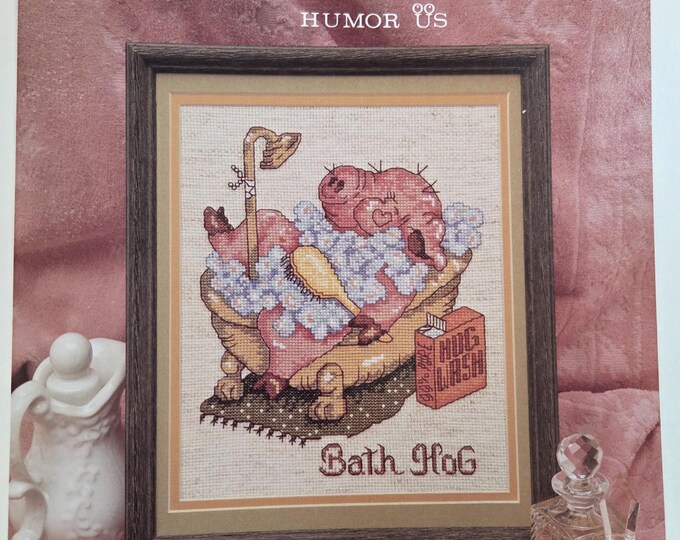Bath Hog Cross Stitch Pattern. FREE SHIPPING. Preowned Older Used Condition.