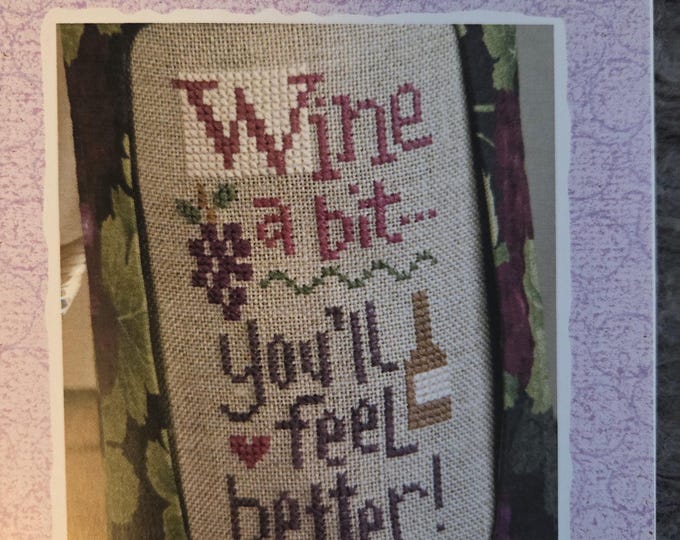 Lizzie Kate Wine A Bit Cross Stitch Pattern.Free Shipping. Good Condition.